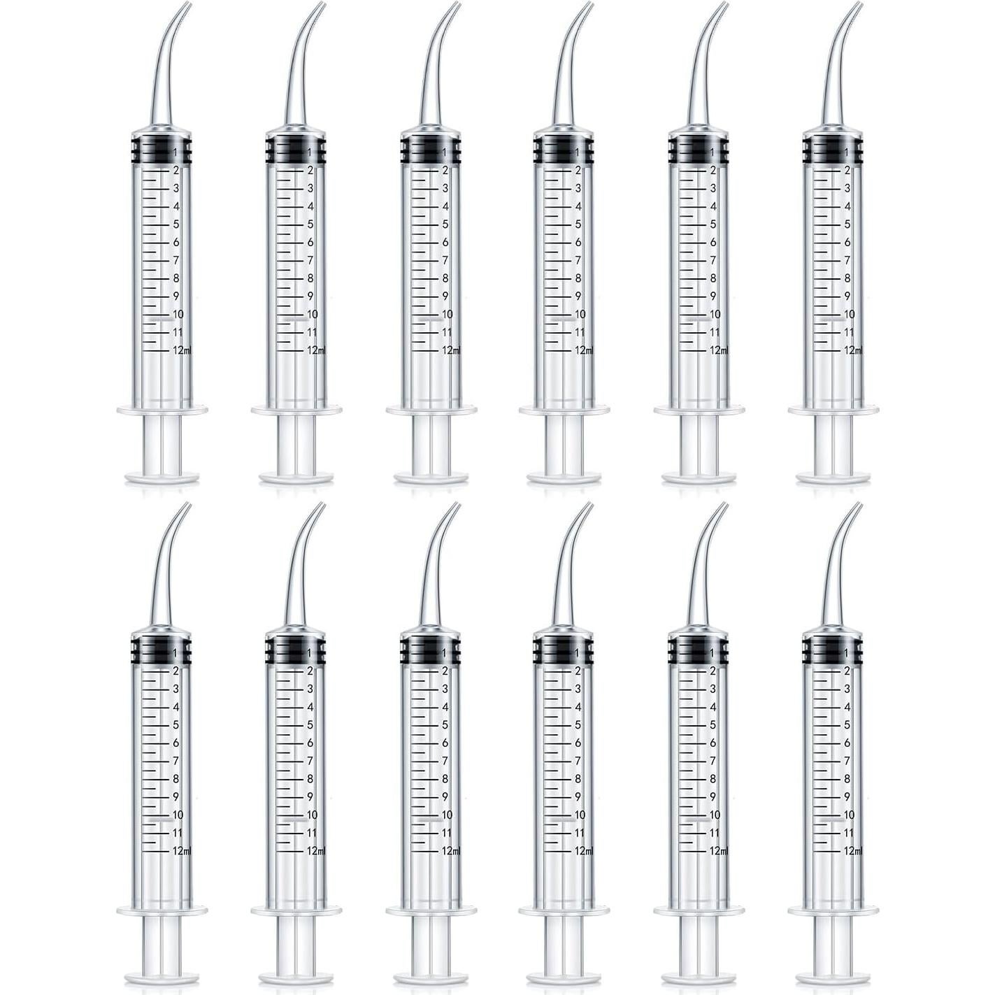 Jeringas Dentales Curvadas 12ml Xfanmlan - Paquete de 12