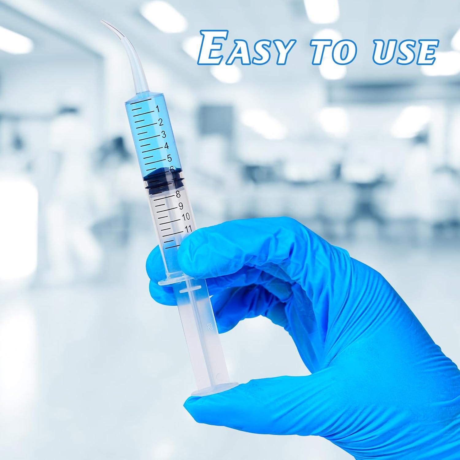 Jeringa Dental Estéril 12ml Vaokin con Punta Curvada - Paquete de 10