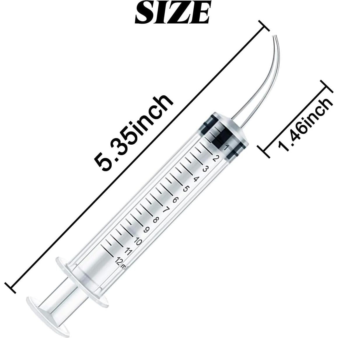 Jeringas de Plástico TIHOOD 12ml 15PCS Punta Curvada