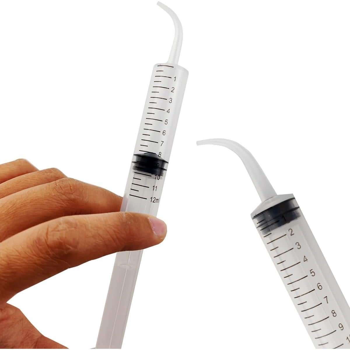 Jeringas de Plástico TIHOOD 12ml 15PCS Punta Curvada