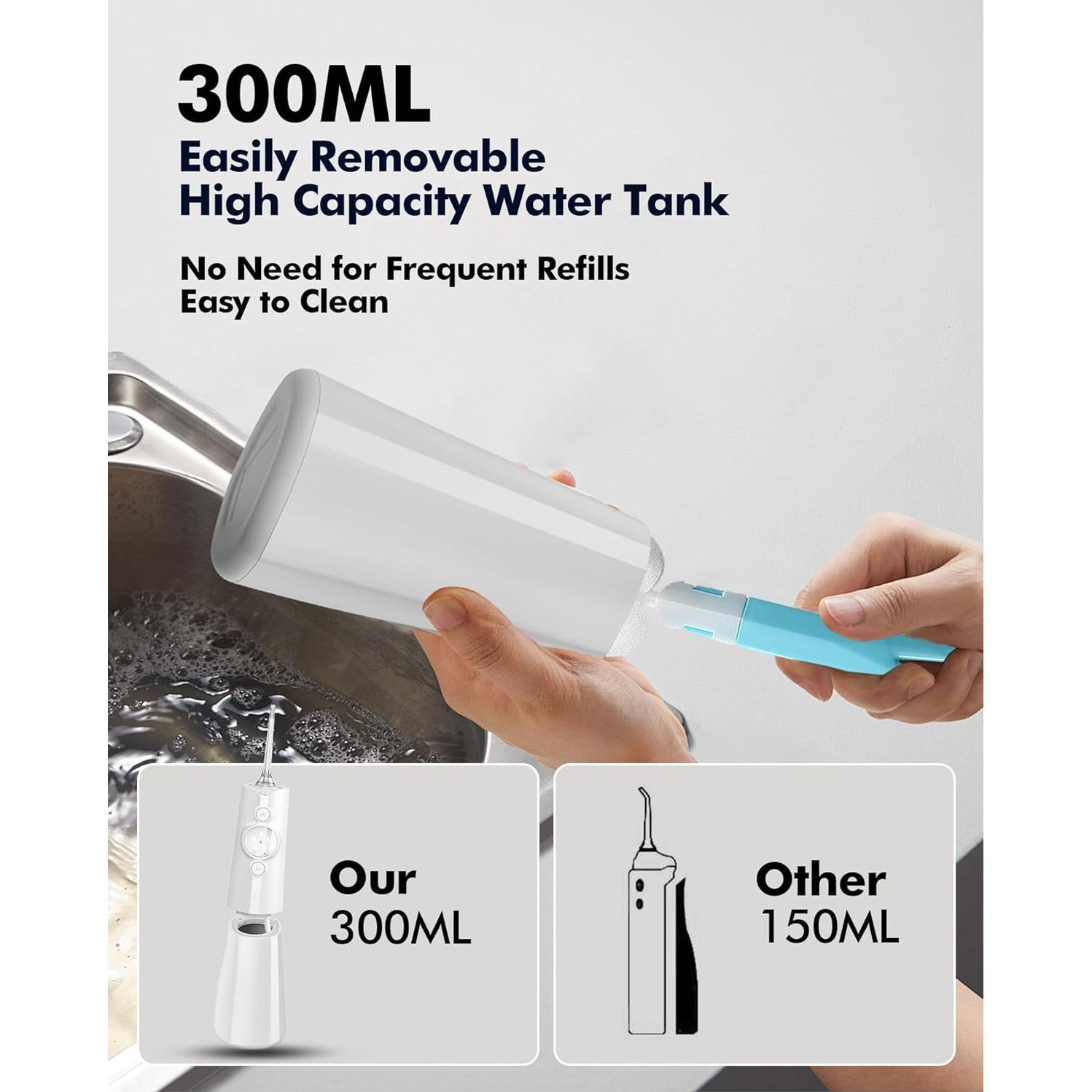 Irrigador Oral Inalámbrico Bezvoi Y215, 300ml, 5 Modos, IPX7