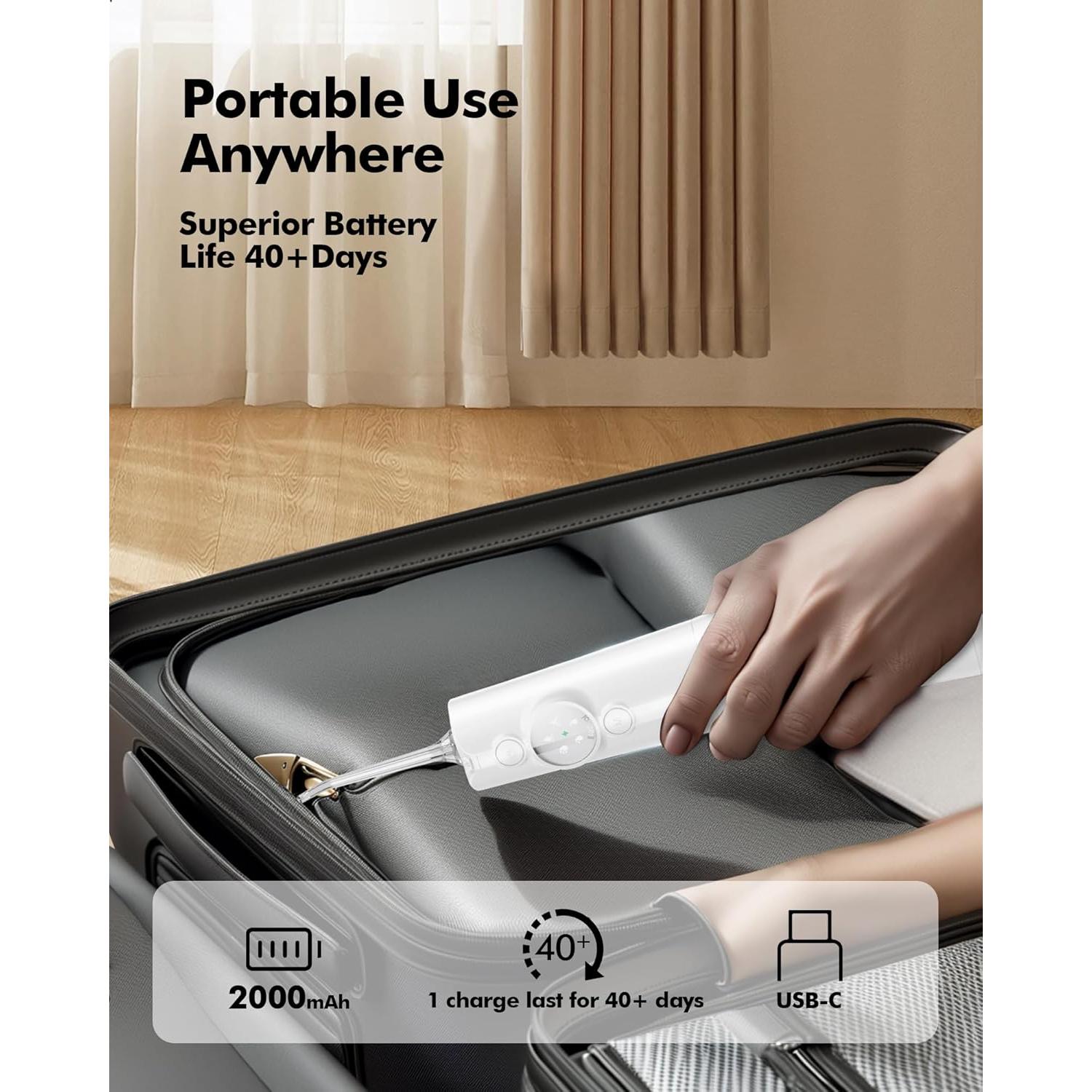 Irrigador Oral Inalámbrico Bezvoi Y215, 300ml, 5 Modos, IPX7