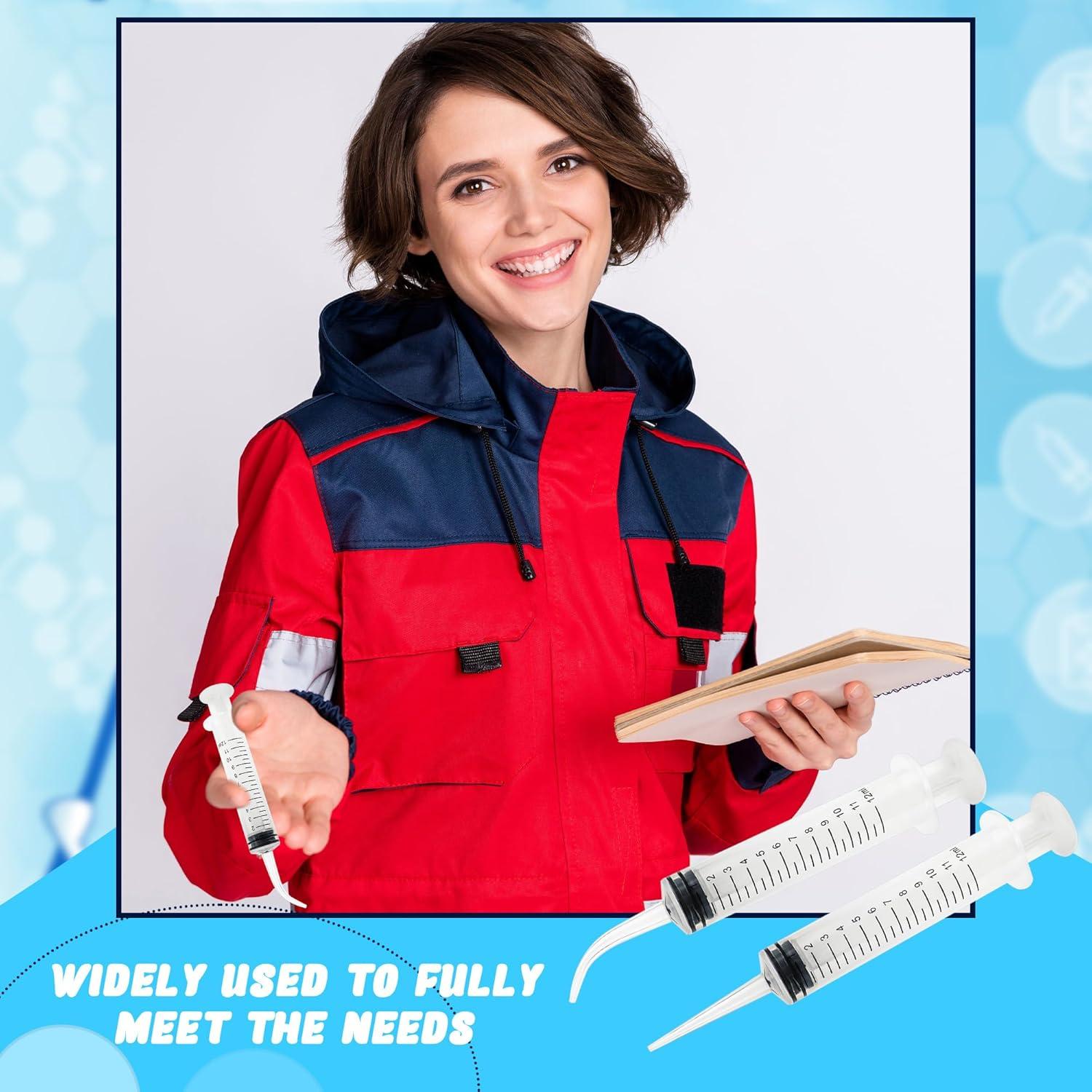 100 Jeringas de Plástico 12ml Conagel Punta Curva y Recta