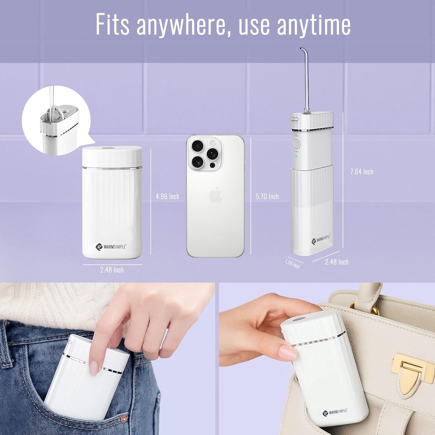 Irrigador Oral Portátil WARMSIMPLE Hilo Dental de Agua 140ml