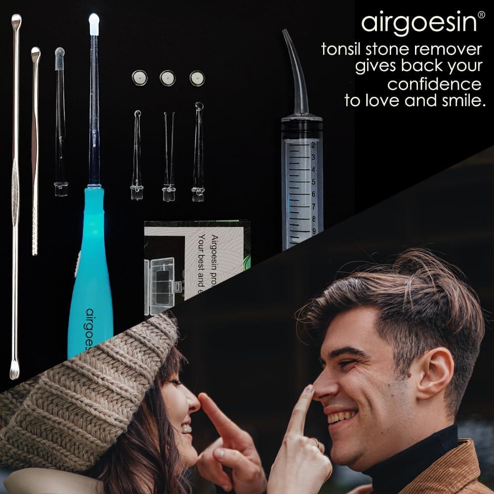 Extractor de Piedras de Amígdalas Airgoesin Azul con Luz LED
