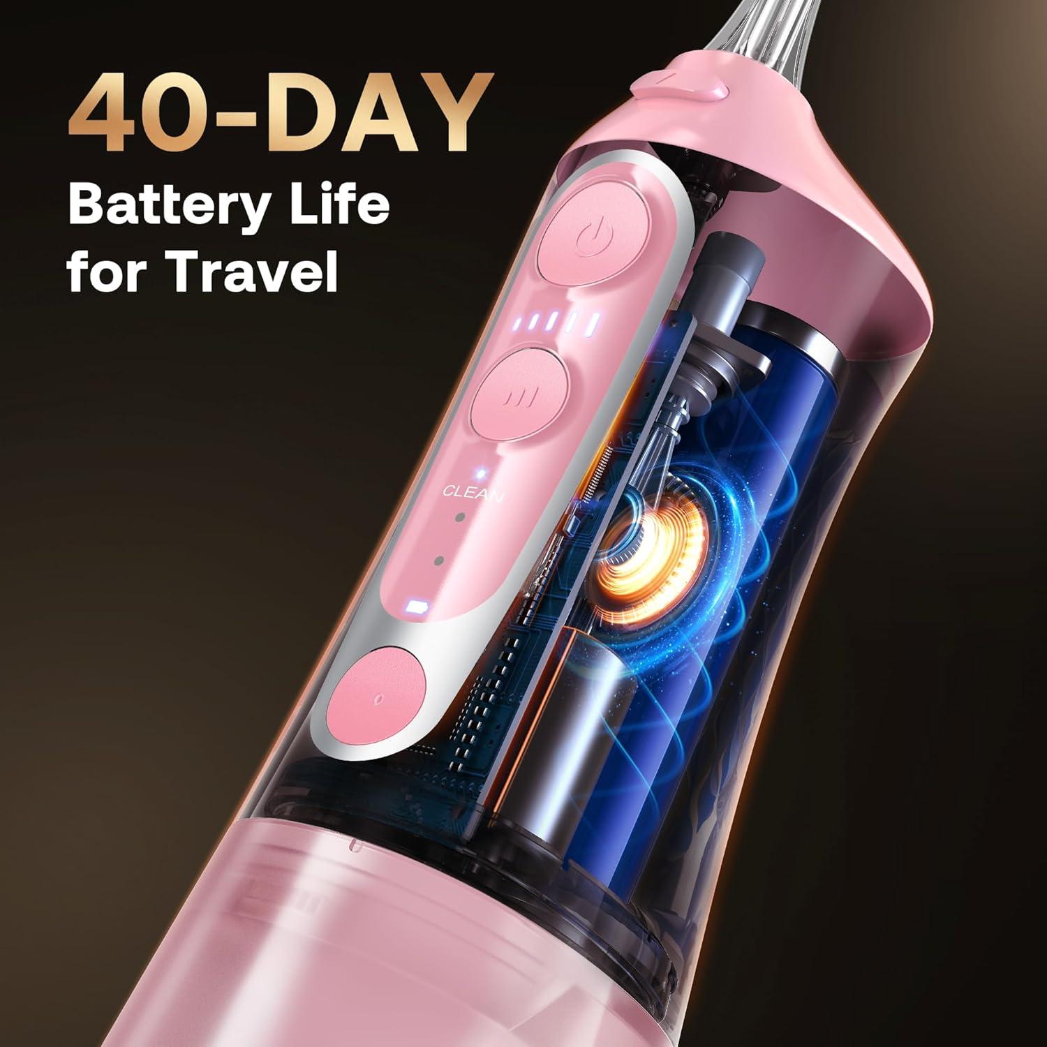 Irrigador Dental Portátil Bitvae C6 300ml Rosa IPX7 5 Modos