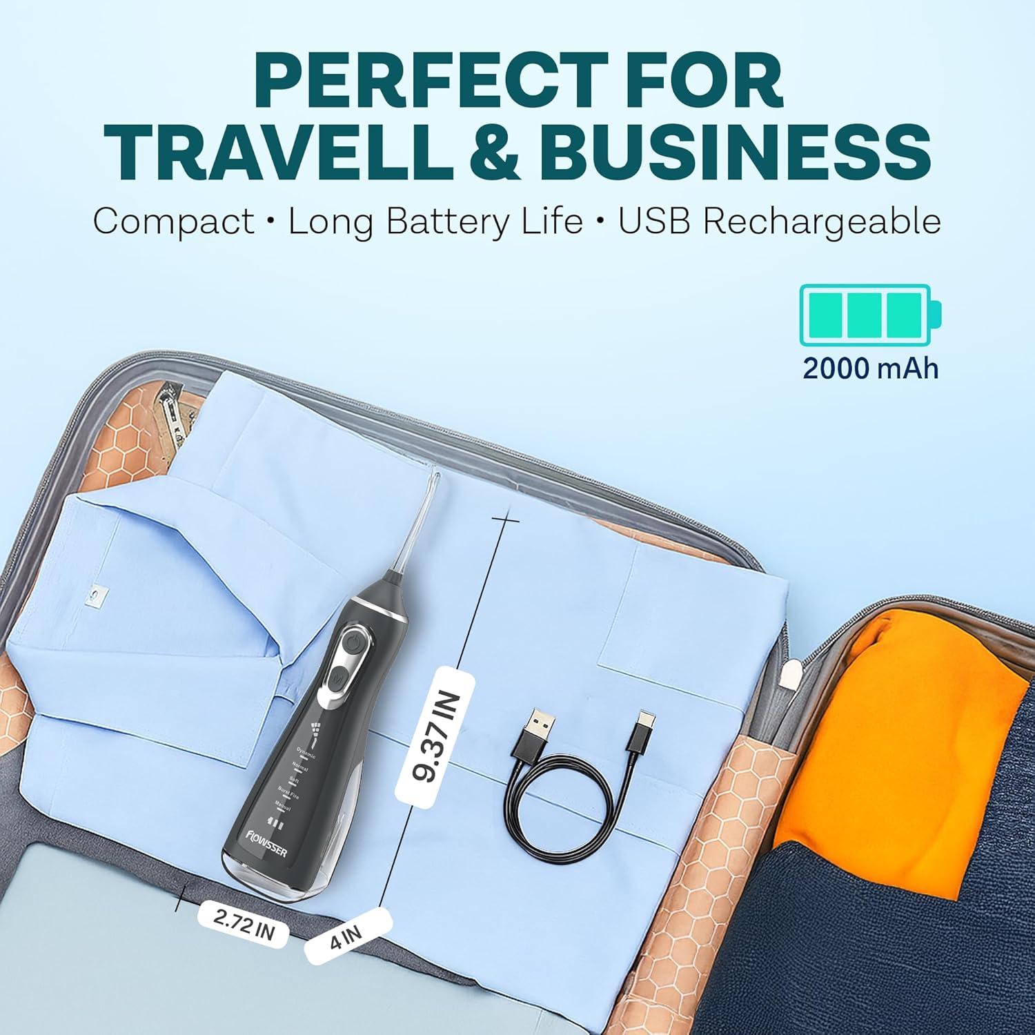 Hilo Dental de Agua Inalámbrico Flowsser L15 300ml 5 Modos