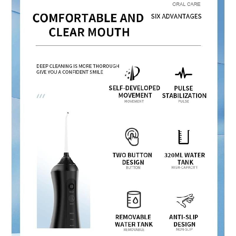 Irrigador Oral Inalámbrico VEGUE H1 320ML 3 Modos IPX6