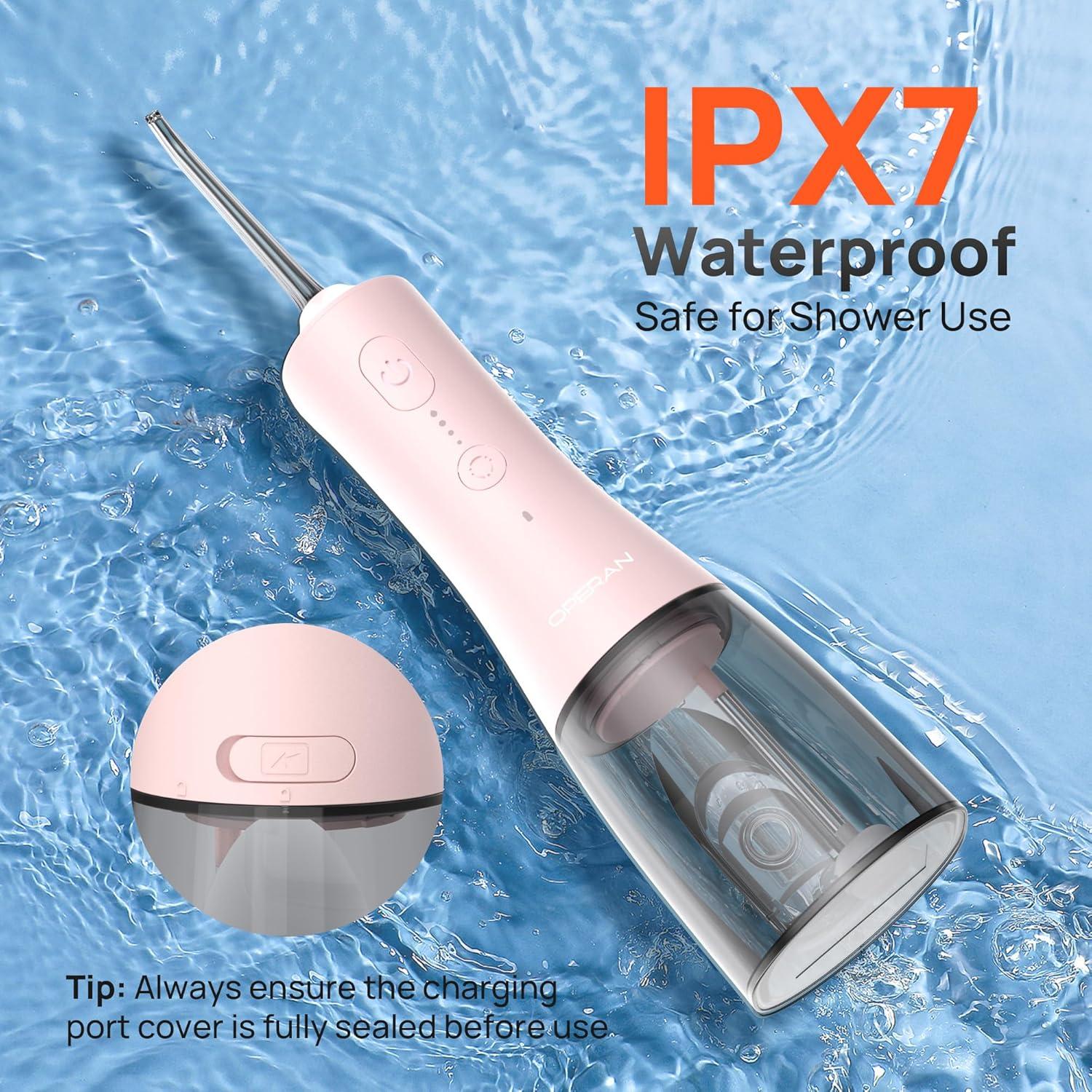 Irrigador Oral Inalámbrico Operan 300ml Rosa con 4 Modos