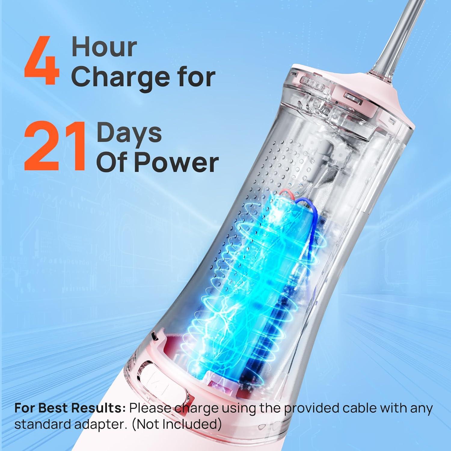 Irrigador Oral Inalámbrico Operan 300ml Rosa con 4 Modos