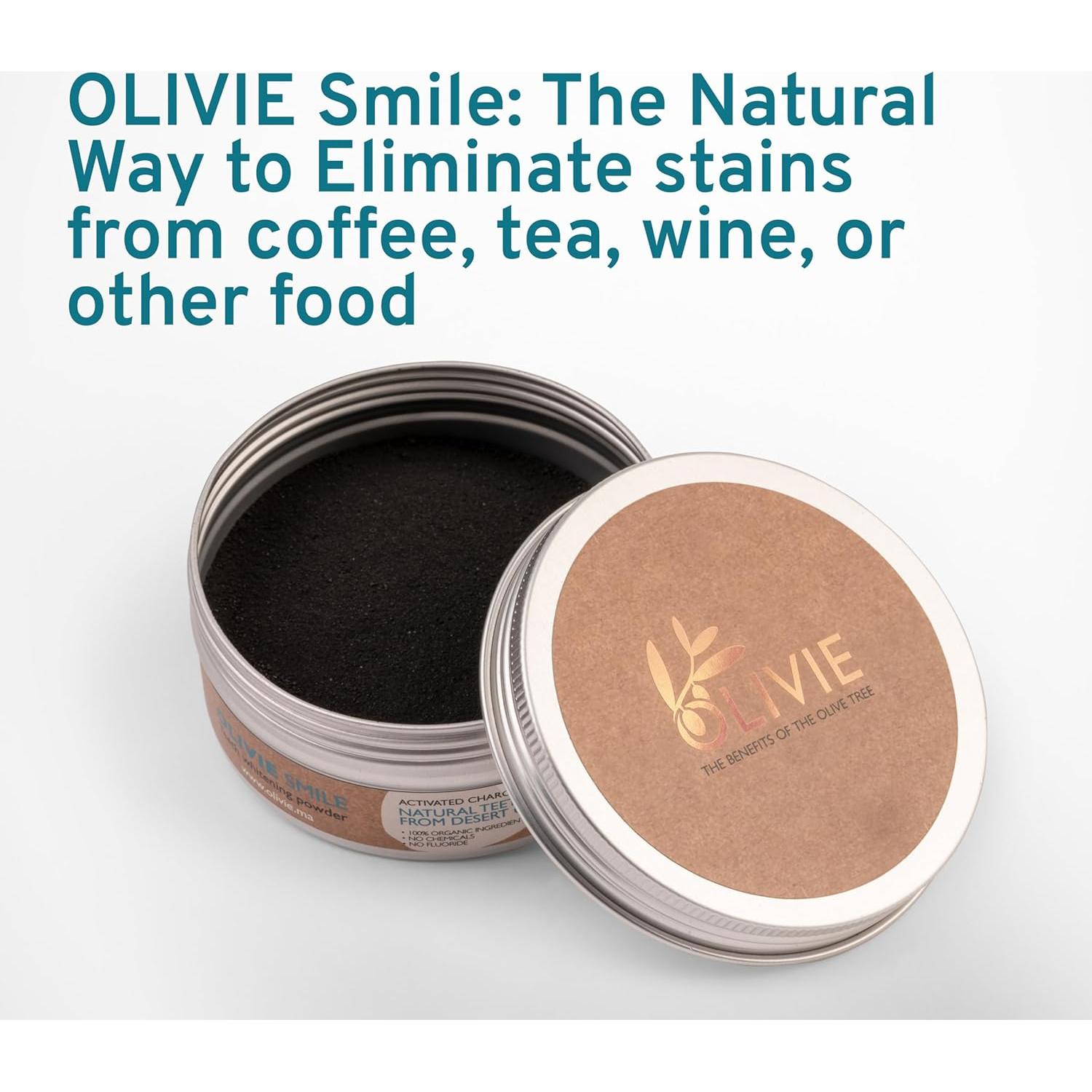 Polvo de Carbón Activado Orgánico Olivie para Blanquear Dientes 51 g