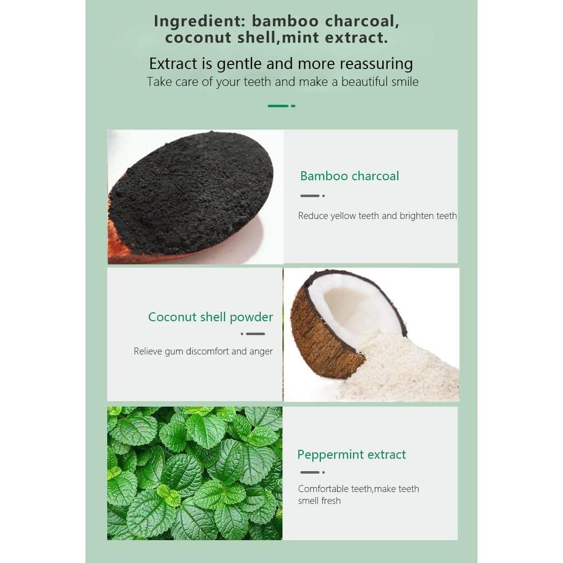 Carbón Activado Orgánico M&R 30g + Cepillo de Bambú - Blanqueador Dental