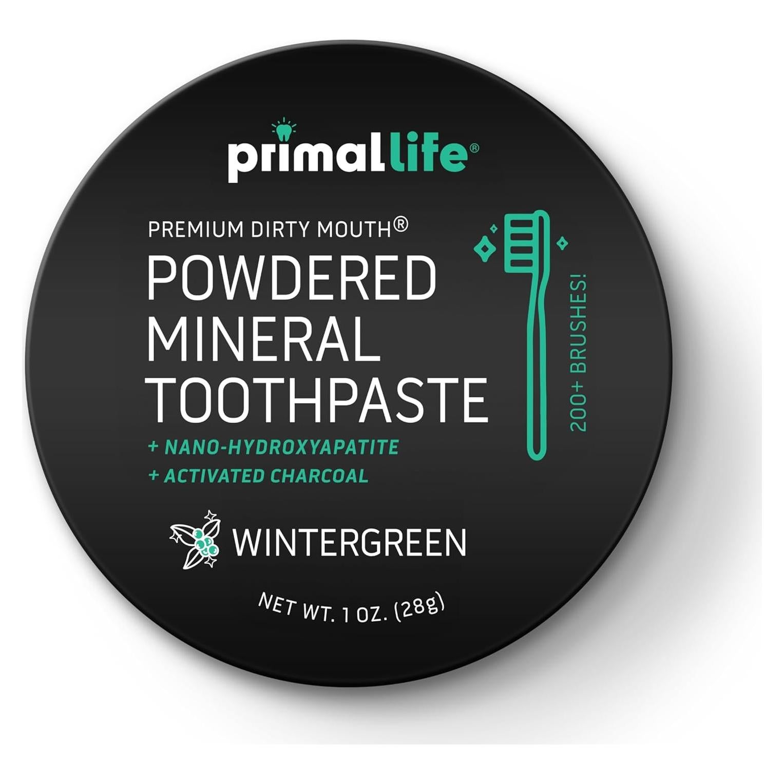 Polvo de Dientes Primal Life Organics 28.35 g Carbón Verde
