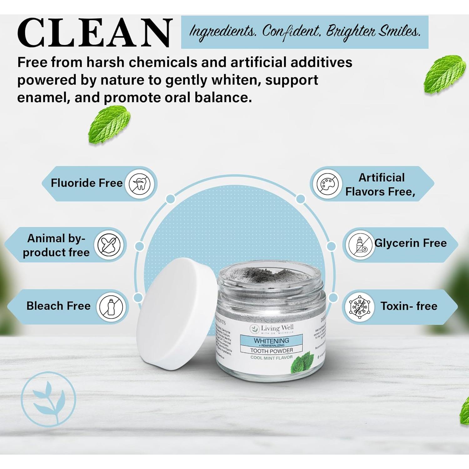 Polvo de Dientes Blanqueador y Remineralizante Menta 147g