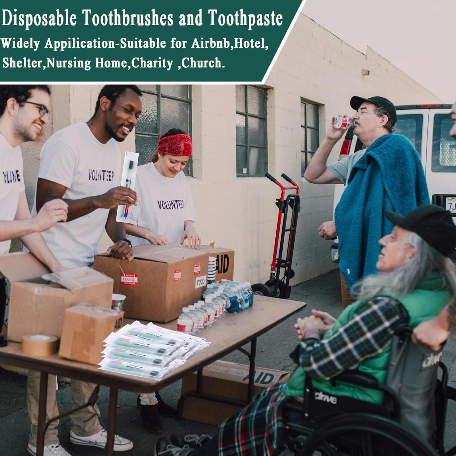 Cepillos de dientes desechables Xuezoioy con pasta - 60 unidades