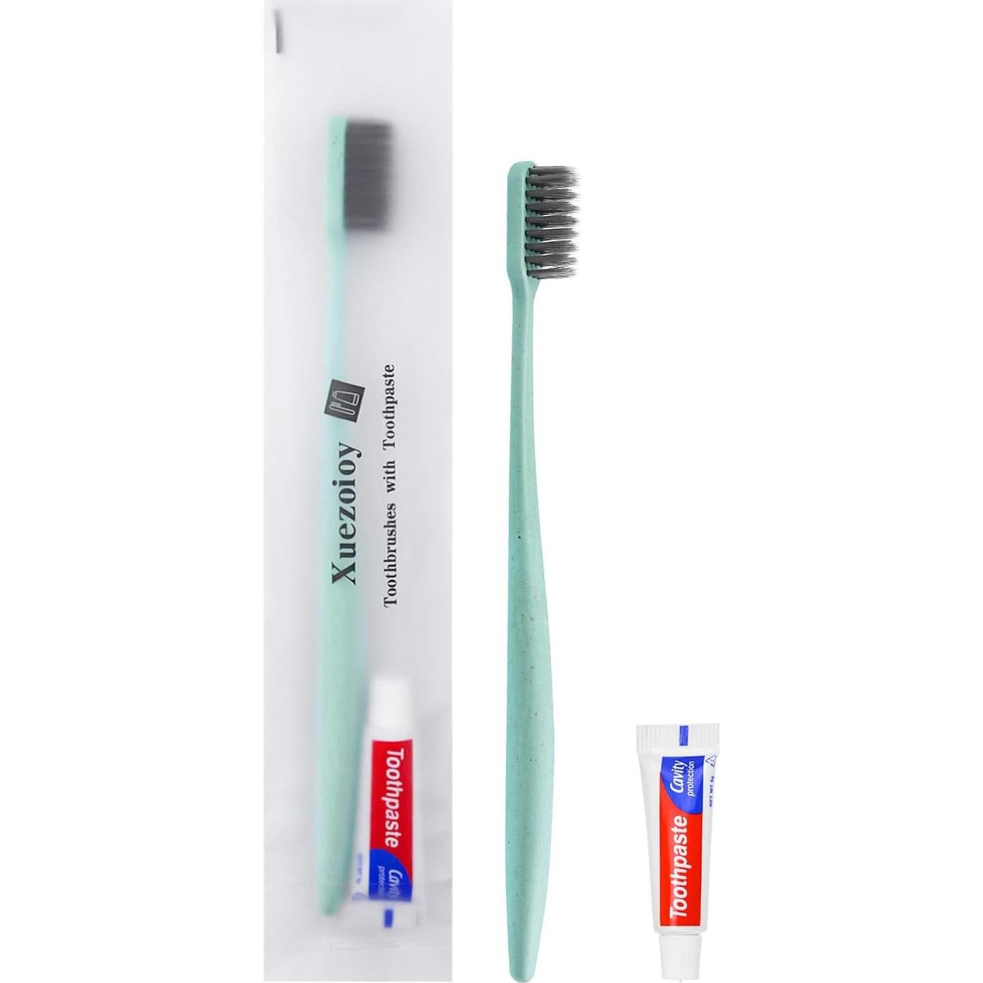 Cepillos de dientes desechables Xuezoioy con pasta - 60 unidades