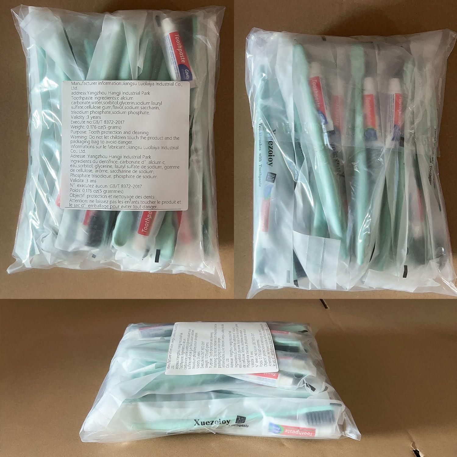 Cepillos de dientes desechables Xuezoioy con pasta - 60 unidades