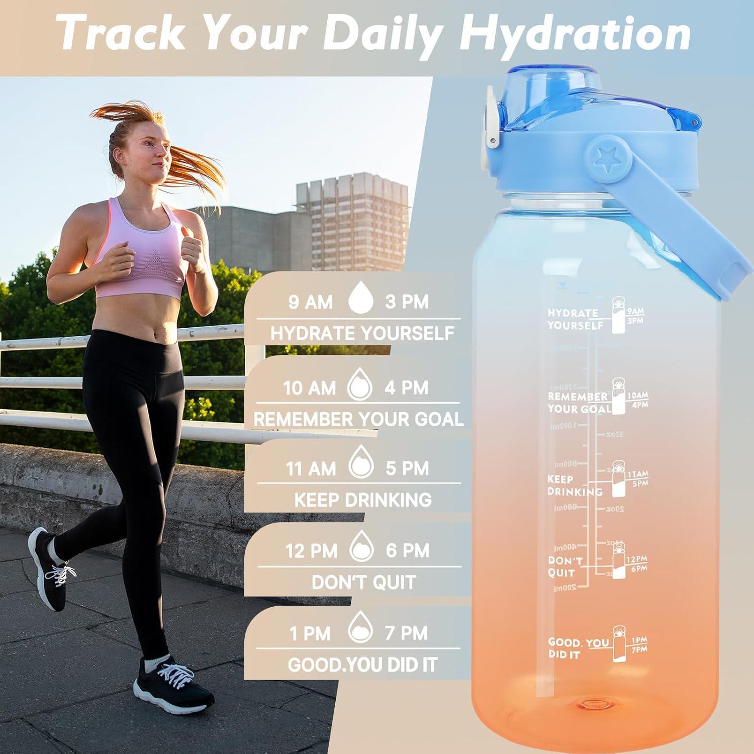 Botella de Agua Deportiva Omedecal 2000ml con Infusor y Pajilla