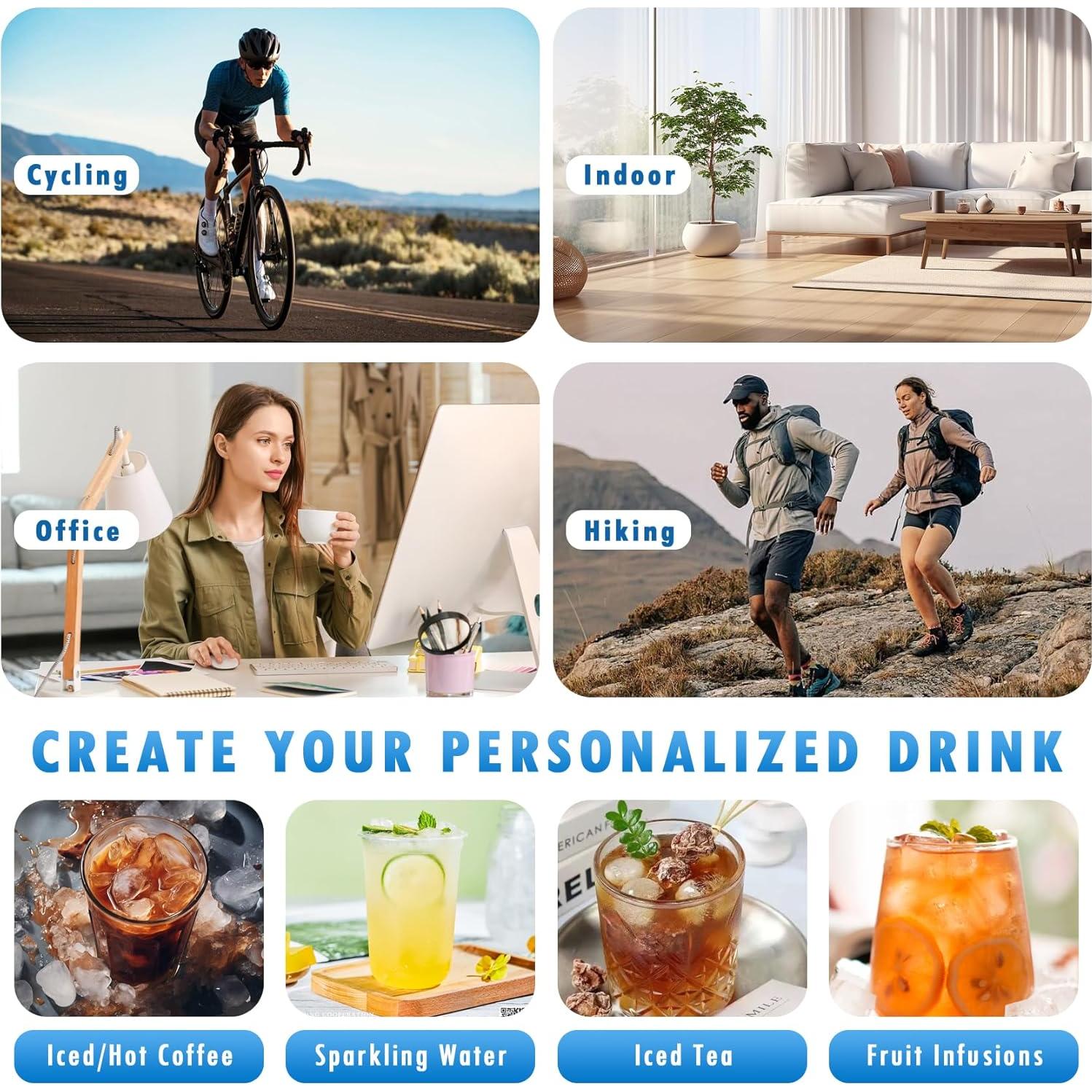 Botella de Agua OneNine 800ml con Infusor a Prueba de Fugas