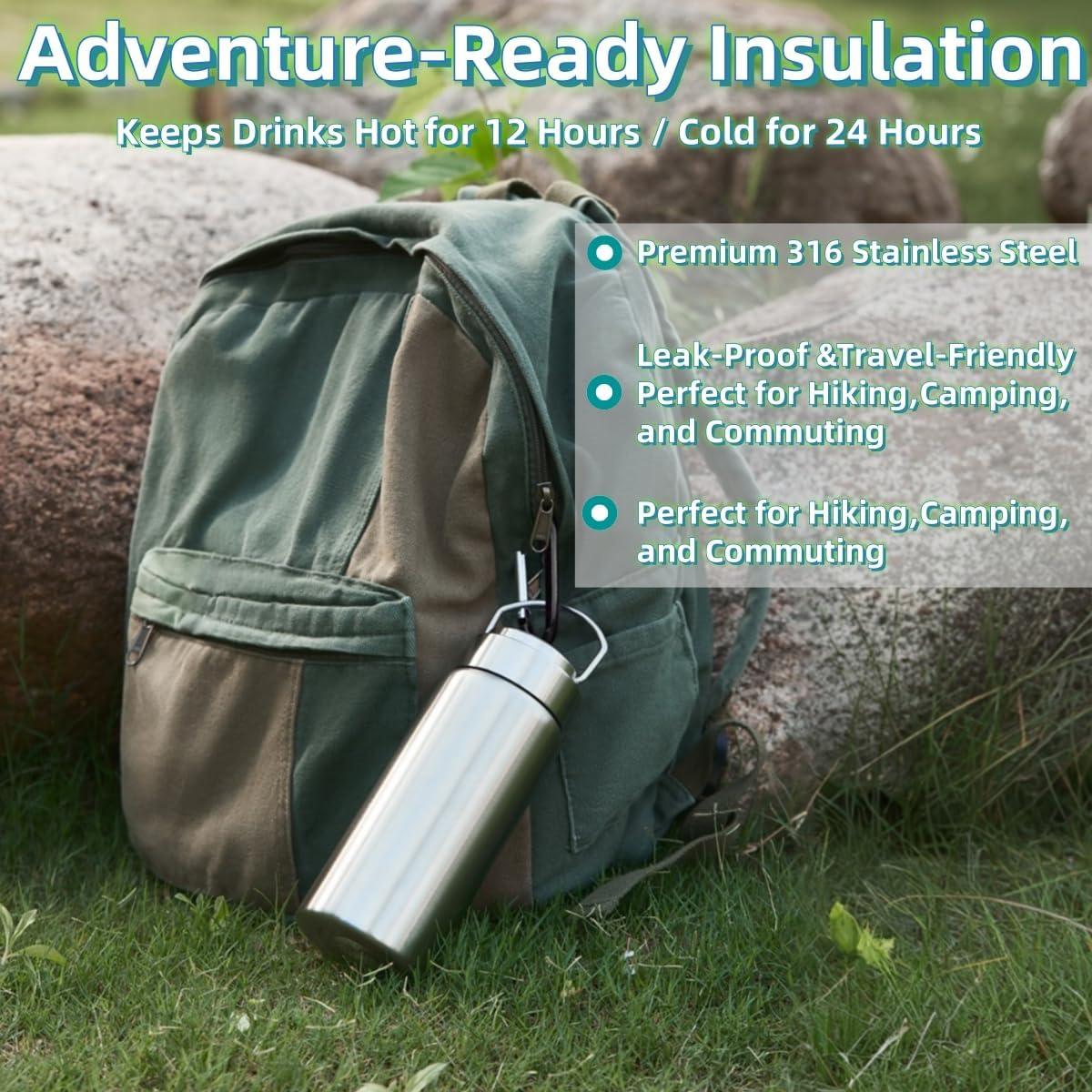 Botella de Agua Aislada CDJ 355ml Acero Inoxidable con Filtro