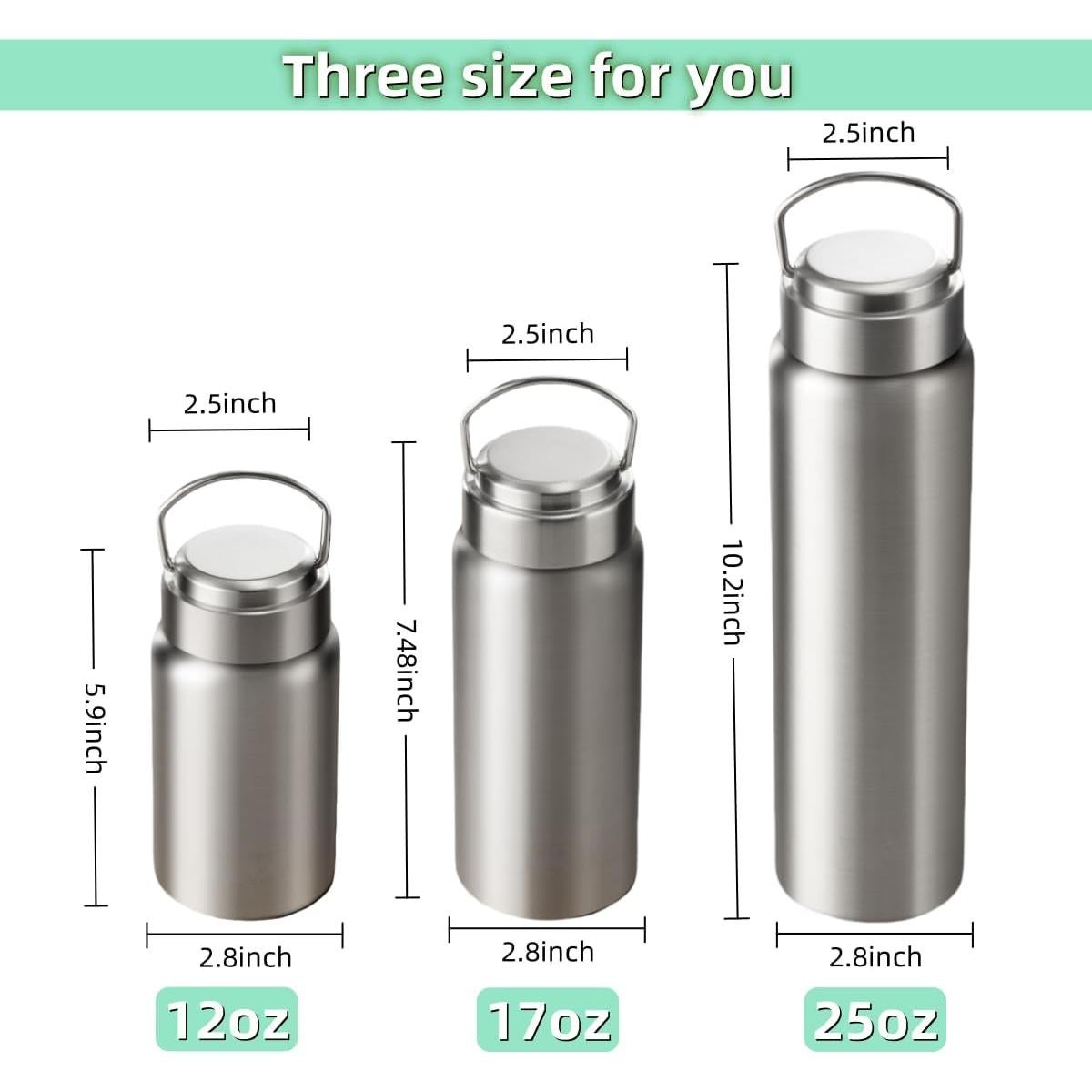 Botella de Agua Aislada CDJ 355ml Acero Inoxidable con Filtro