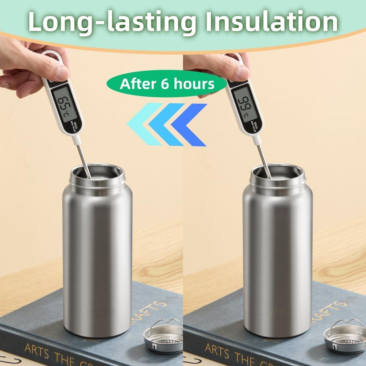 Botella de Agua Aislada CDJ 355ml Acero Inoxidable con Filtro