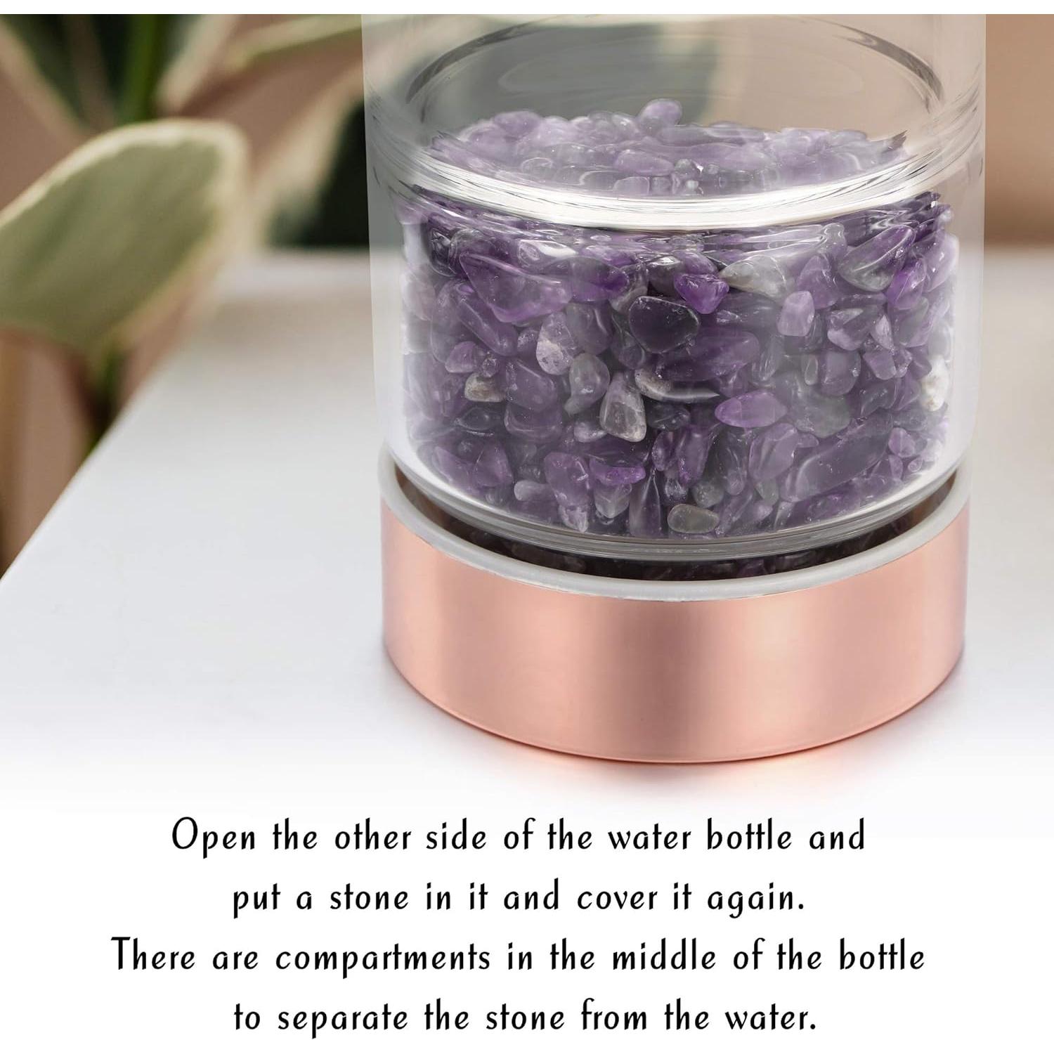 Botella de Agua de Cristal Yoption 400ml con Infusor y Funda