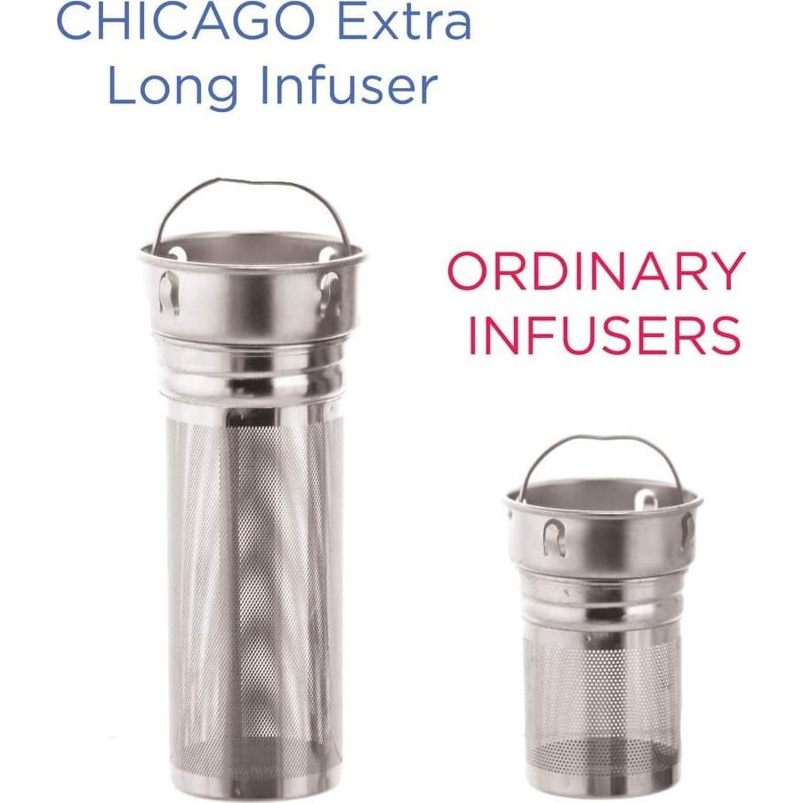 Termo Infusor de Té y Frutas GROSCHE Chicago 450ml Acero Inoxidable