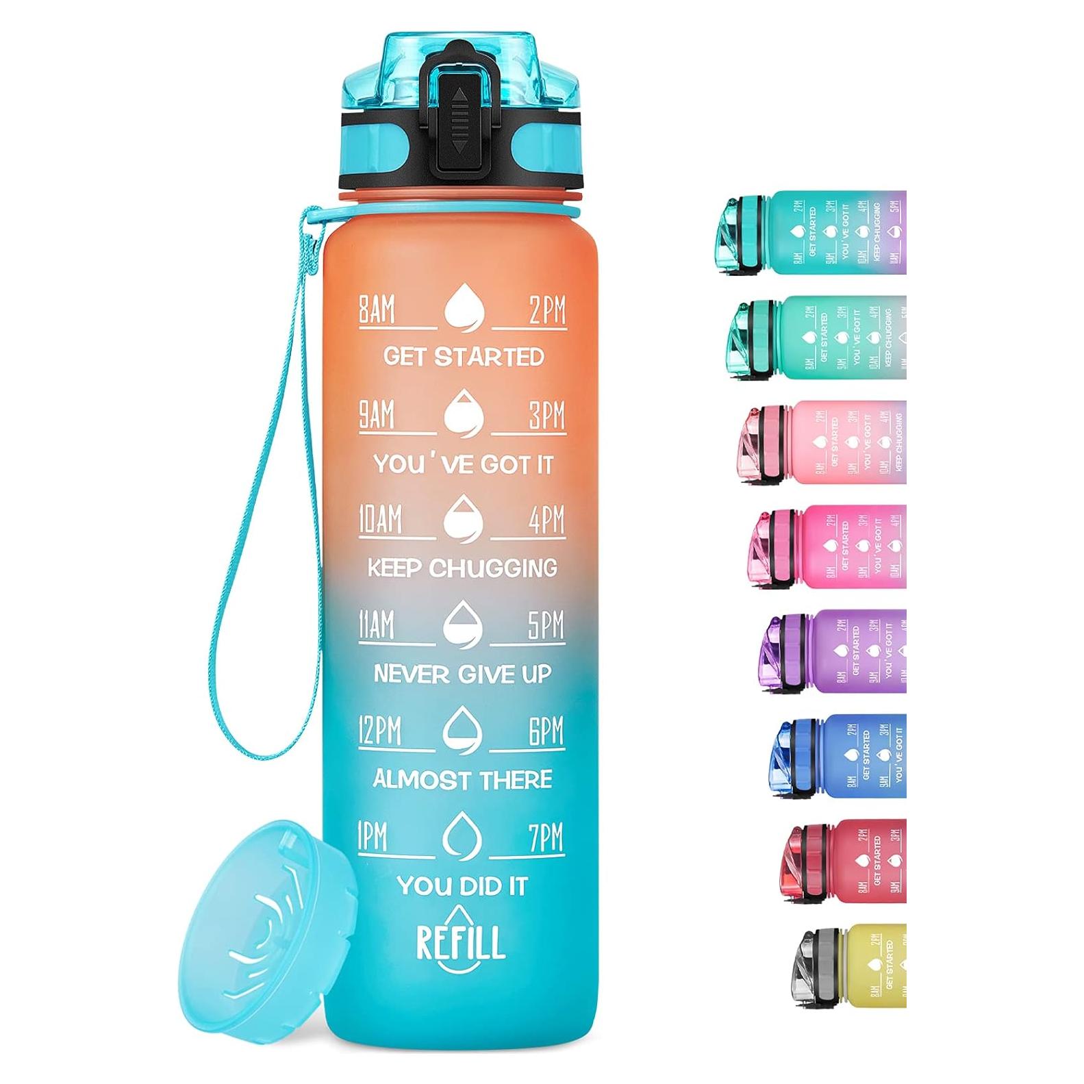 Botella de Agua Motivacional MEITAGIE 1L Antifugas BPA Libre