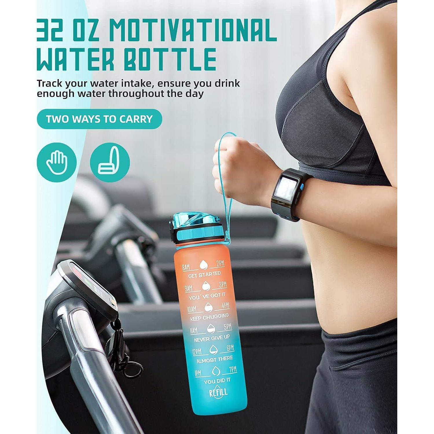 Botella de Agua Motivacional MEITAGIE 1L Antifugas BPA Libre