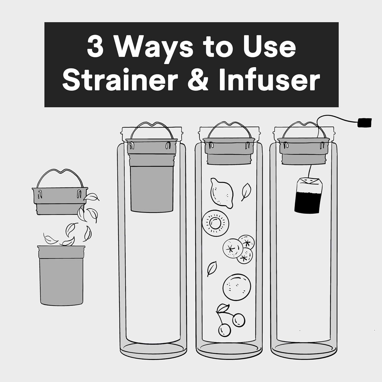 Botella Infusora de Té Xaeiglas 532 ml de Bambú Aislada