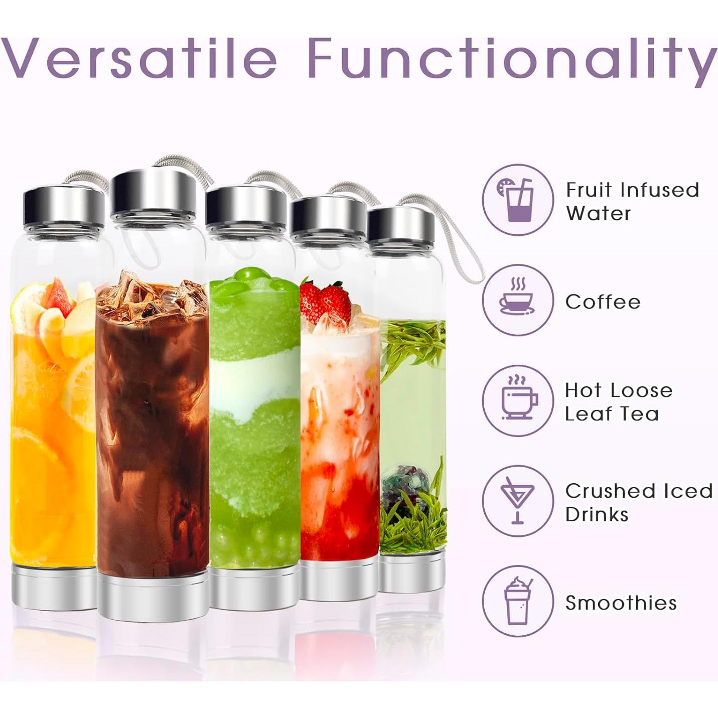 Botella de vidrio ChezMax 0.24L con infusor de cristal