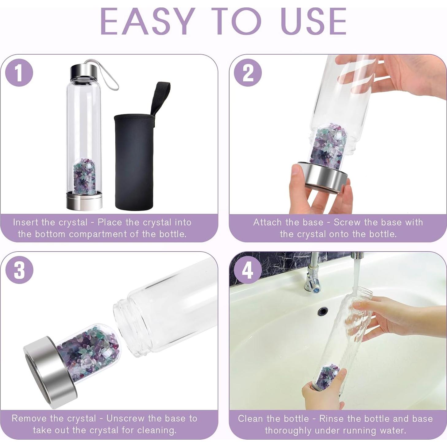 Botella de vidrio ChezMax 0.24L con infusor de cristal