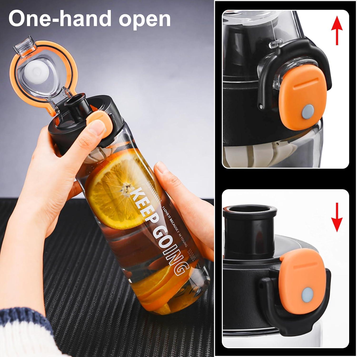 Botella de Agua Reutilizable Doseno 800 ml Negra con Filtro