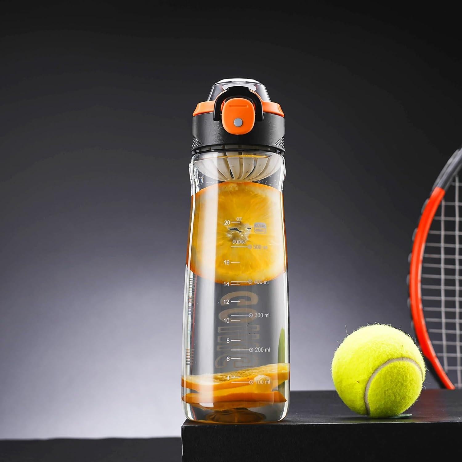 Botella de Agua Reutilizable Doseno 800 ml Negra con Filtro