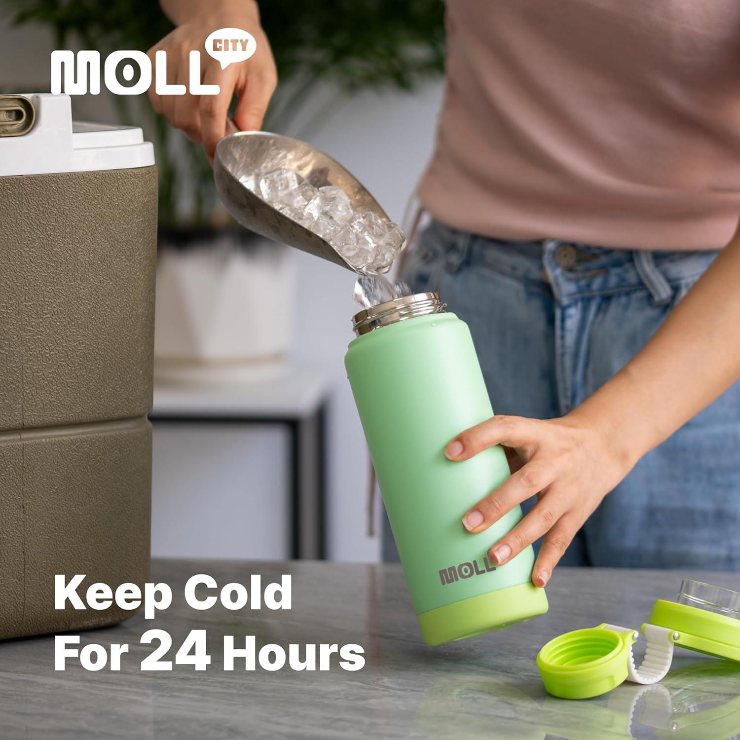 Botella de Agua Aislada Mollcity 24 oz Acero Inoxidable Verde