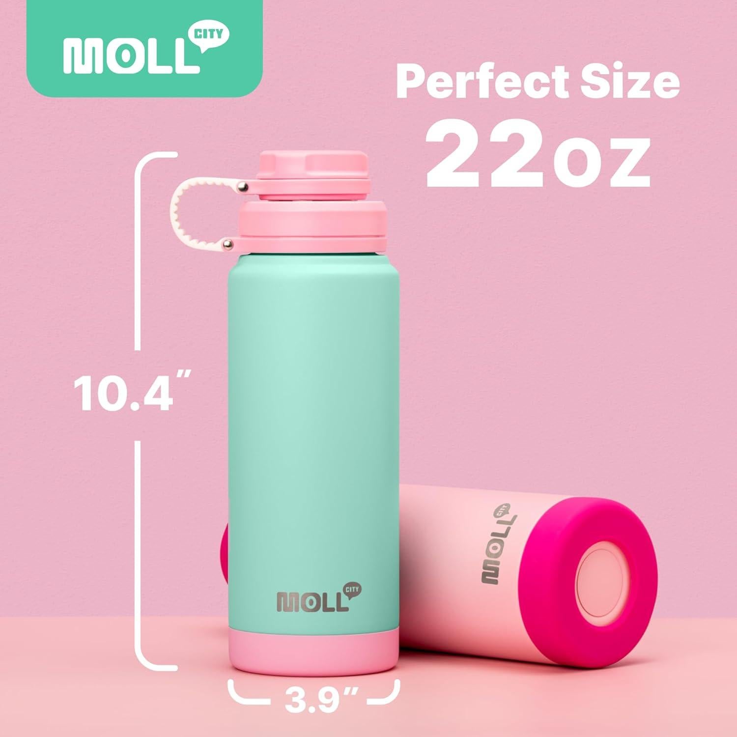 Botella de Agua Aislada Mollcity 24 oz Acero Inoxidable Verde