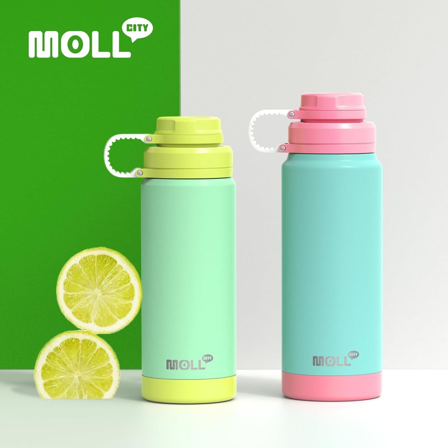 Botella de Agua Aislada Mollcity 24 oz Acero Inoxidable Verde