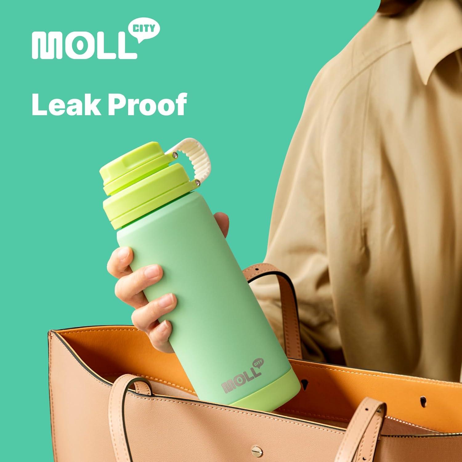 Botella de Agua Aislada Mollcity 24 oz Acero Inoxidable Verde
