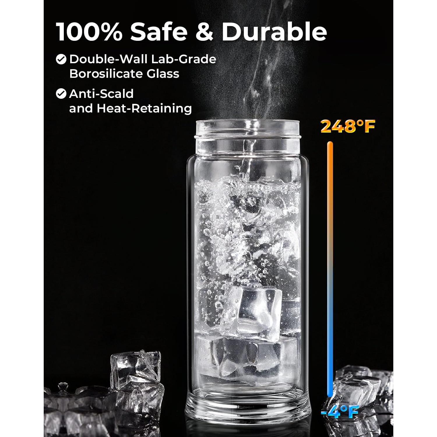 Botella Infusora de Té TEAVOR 463ml Doble Pared Negra