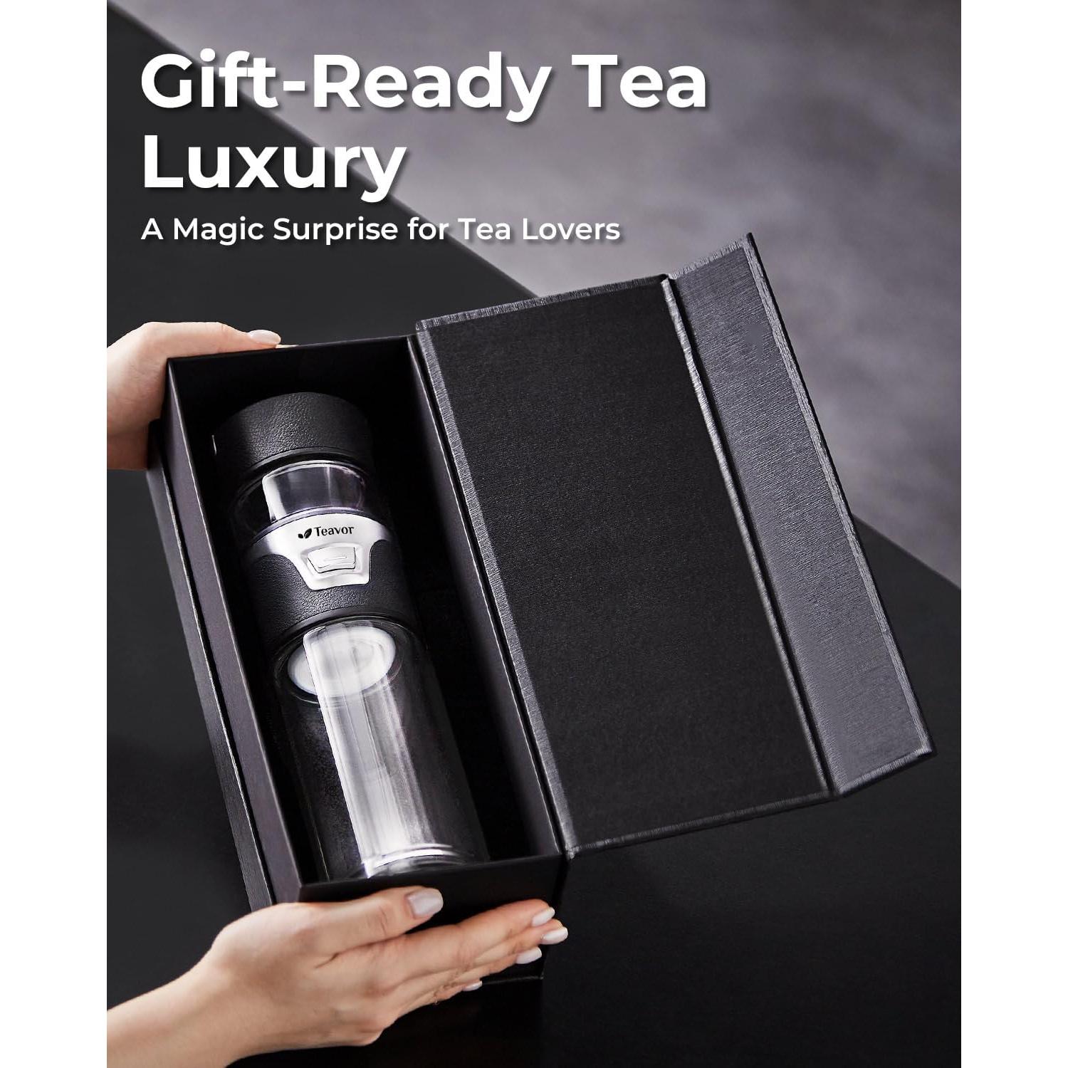 Botella Infusora de Té TEAVOR 463ml Doble Pared Negra