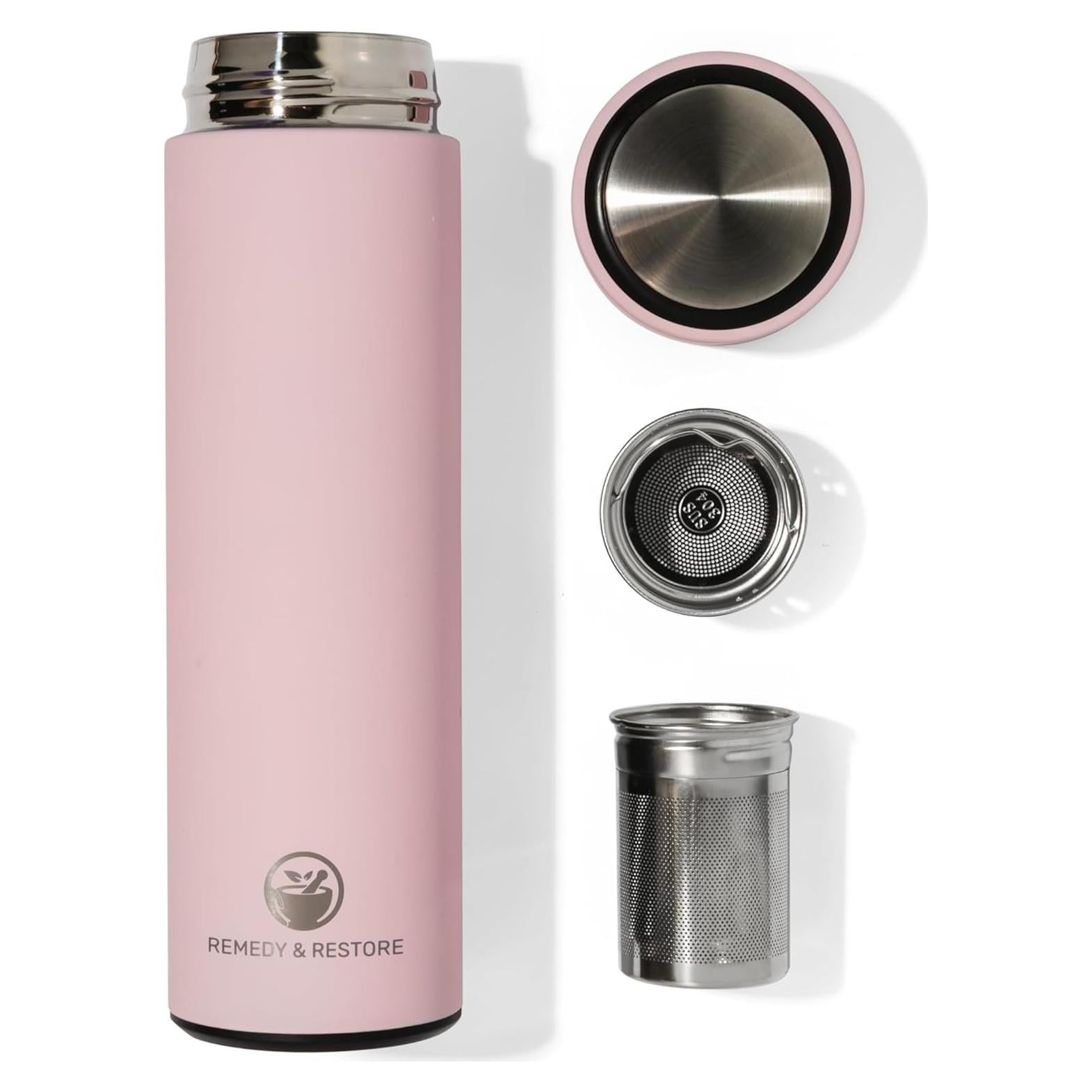 Botella de Té Rosa Remedy & Restore 350ml con Infusor