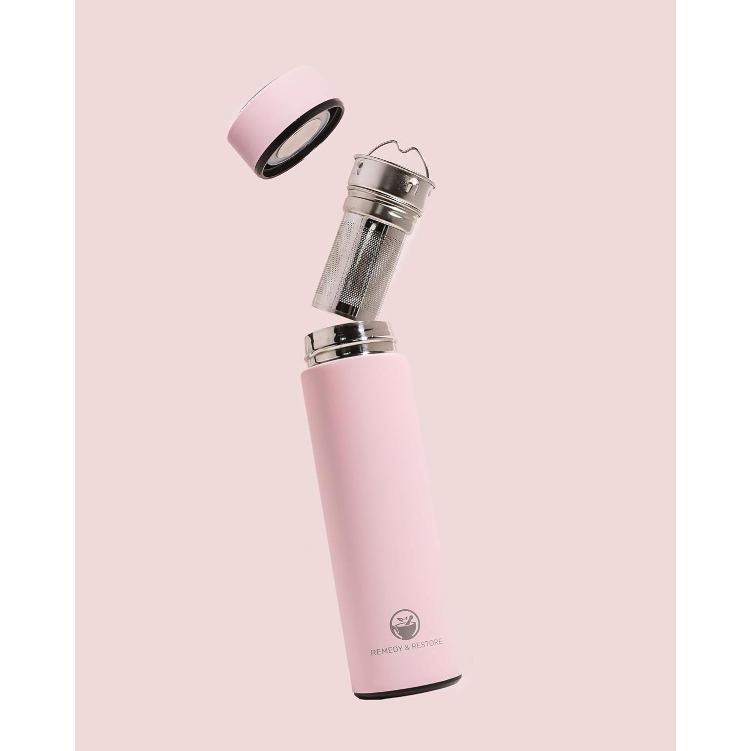 Botella de Té Rosa Remedy & Restore 350ml con Infusor