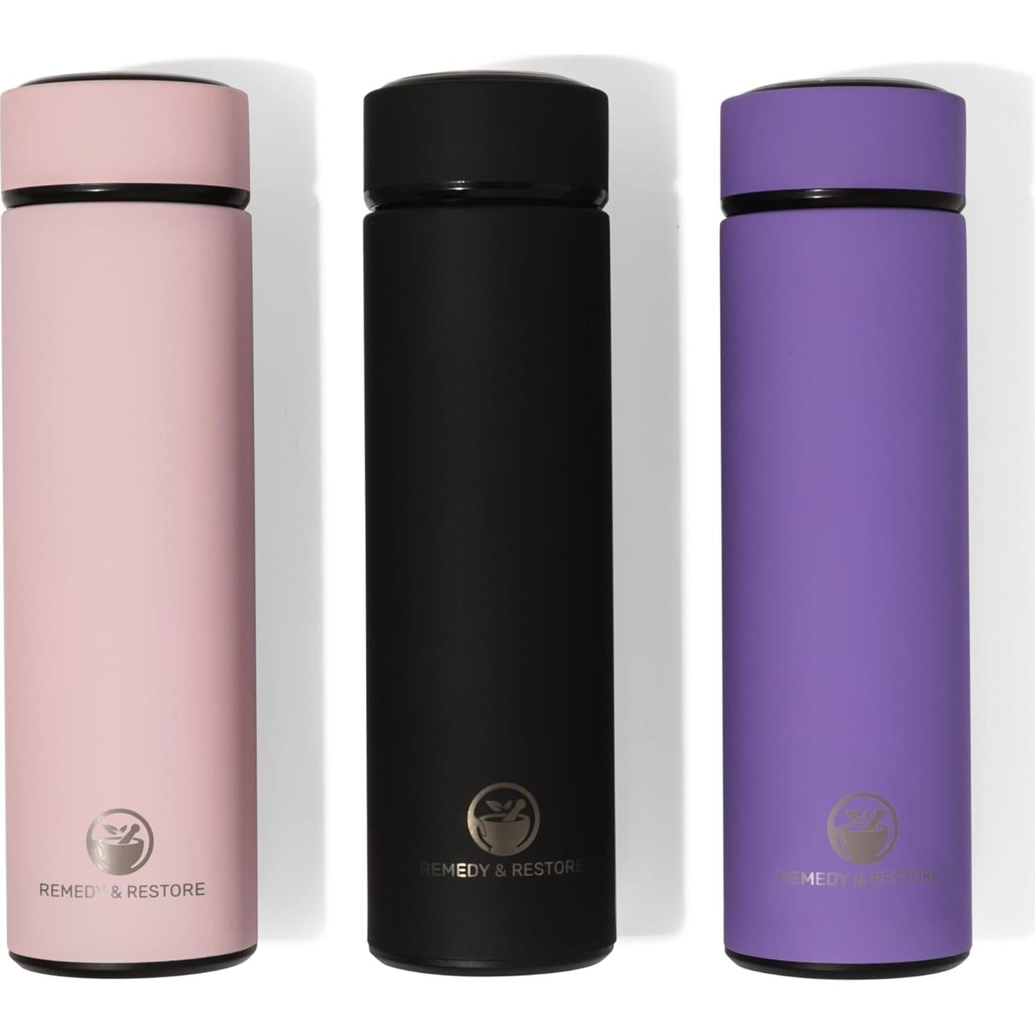 Botella de Té Rosa Remedy & Restore 350ml con Infusor