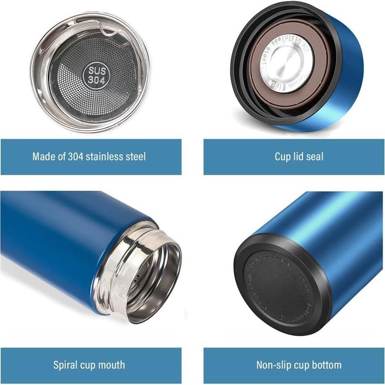 Botella de Agua Inteligente ZMHQLPDZ 450ml Acero Inoxidable Azul