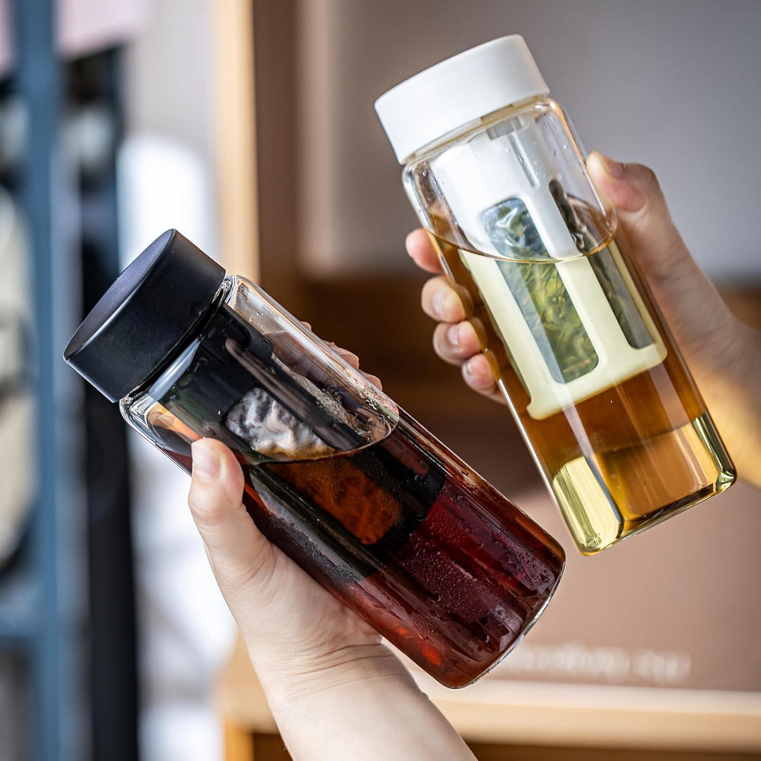 Botella Cold Brew 570ml Wangsdjy con Filtro Removible - Blanco