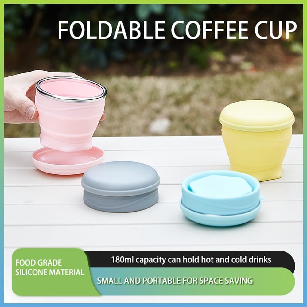 Tazas de Café Plegables UNNESTAR 180ml Silicona 2 Pcs Azul/Rosa