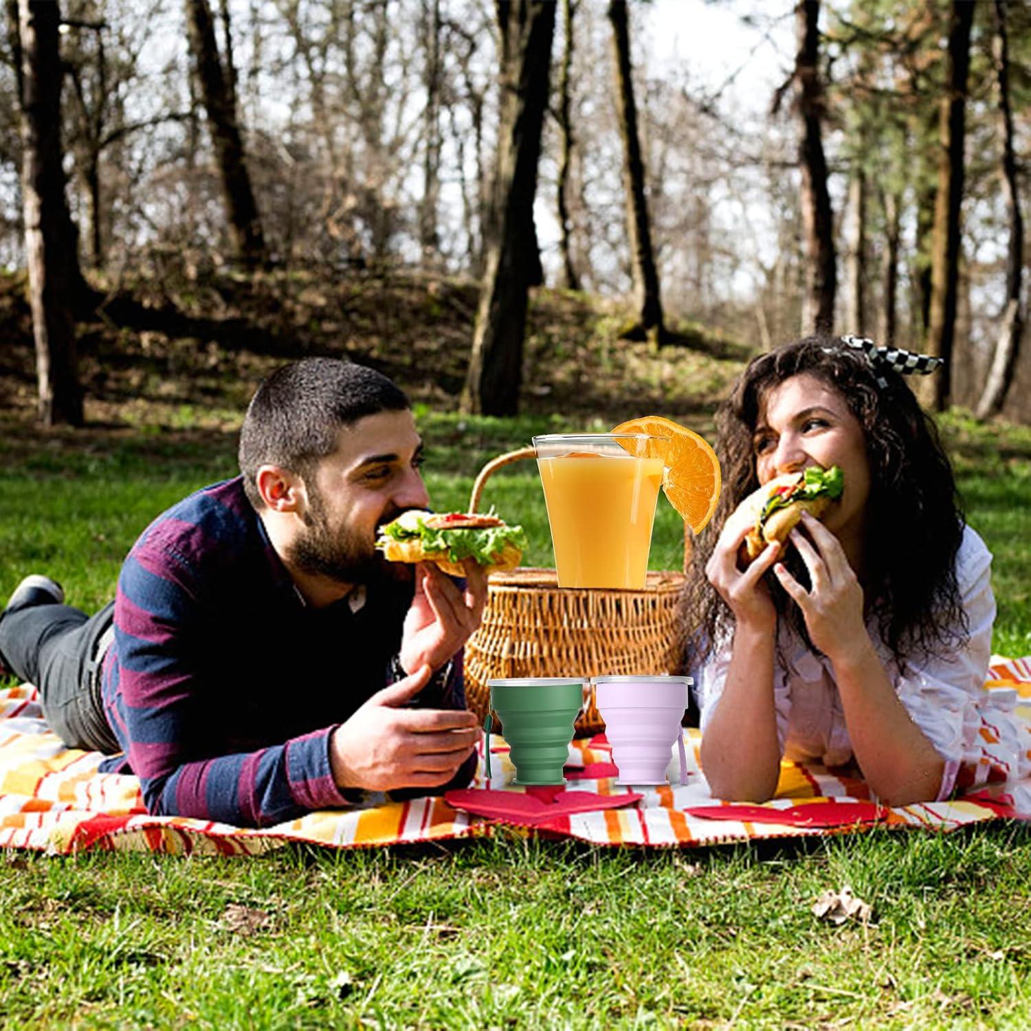 Taza Plegable de Silicona JIELUO 200ml 6Pack para Viaje