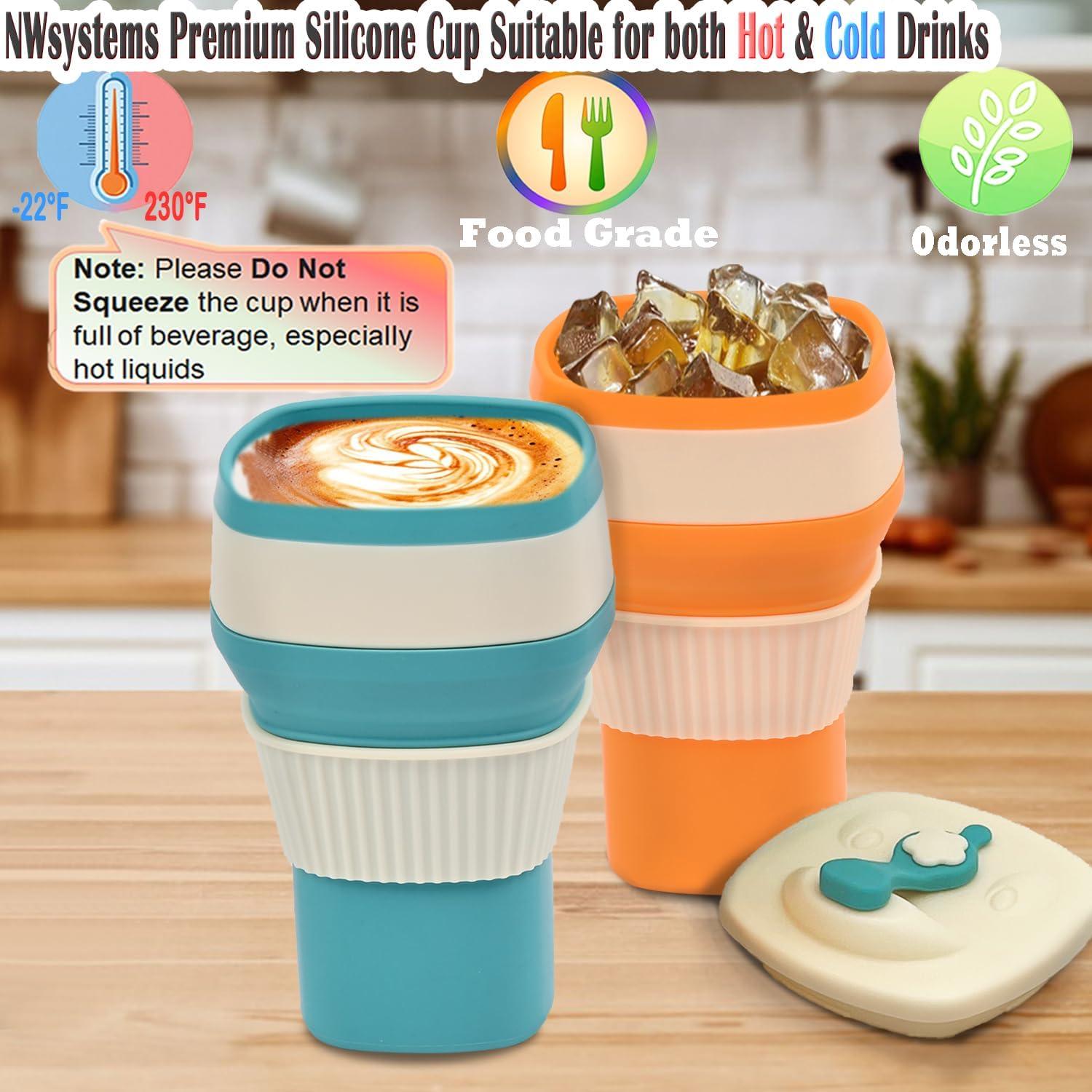 Taza Plegable de Silicona NWsystems 550 ml Azul Turquesa