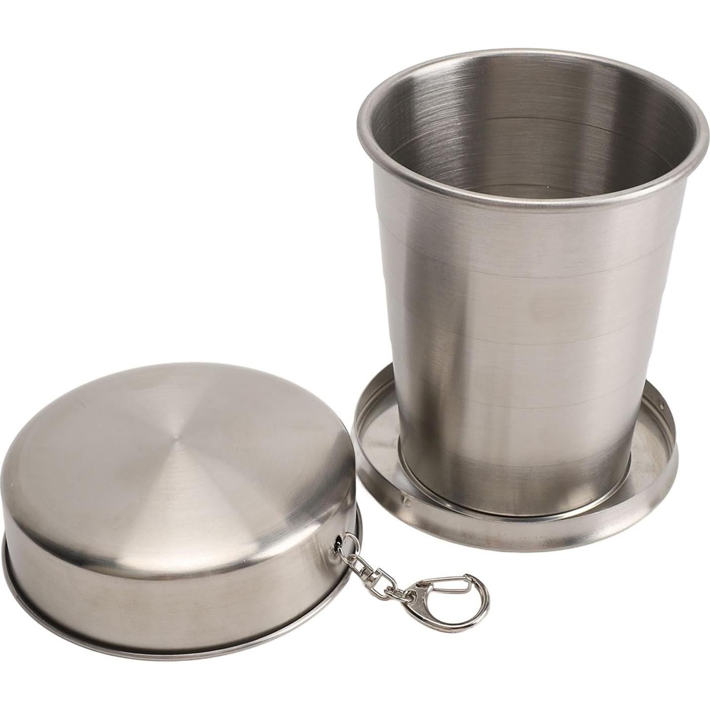 Taza Plegable de Acero Inoxidable Bewinner 450ML Camping